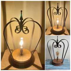 Rustic Wrought Iron Shadow Casting Decoratiove Chimney Cowl Table Light