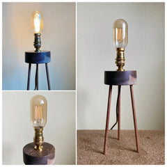 Original Pastel Blue Limed War of the Worlds Tripod Table Light